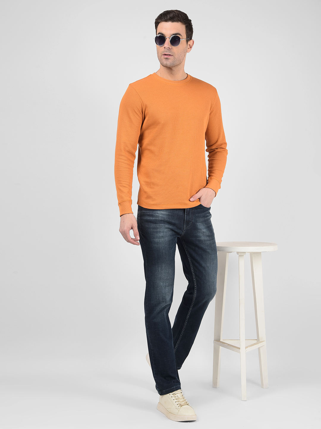 Numero Uno Men Solid Dark Blue Jeans